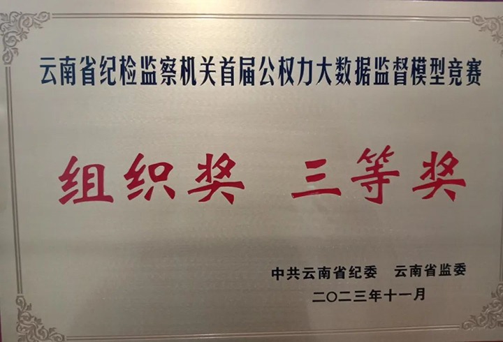 【喜讯】云煤（云鼎国际4118welcome）集团纪委荣获云南省纪检监察机关首届公权力大数据监视模子竞赛组织奖三等奖